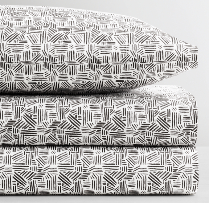 Front Stacked view of Etched Lines Organic Cotton Pillowcase 