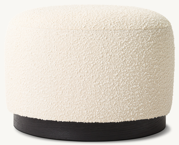 Shown in Natural Performance Textured Bouclé with Black Oak finish.