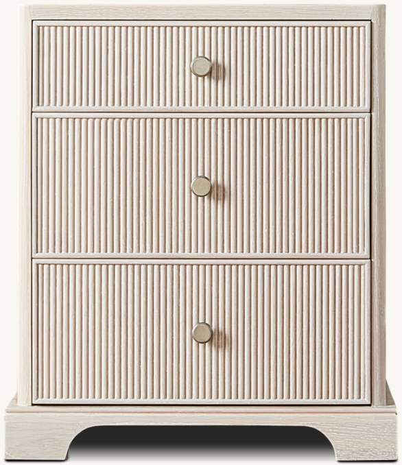 Genevieve Reeded 3-Drawer Nightstand