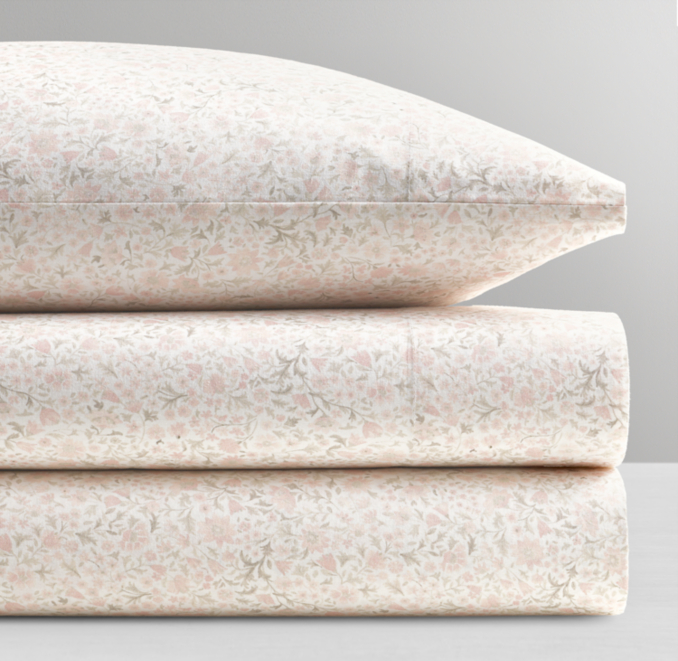 Shown in Multi Watercolor Flower Organic Cotton.