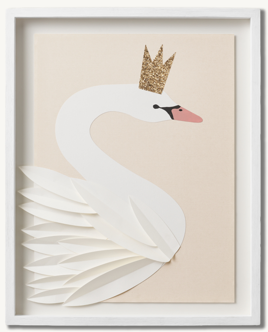 CUT PAPER ROYAL SWAN ART - White