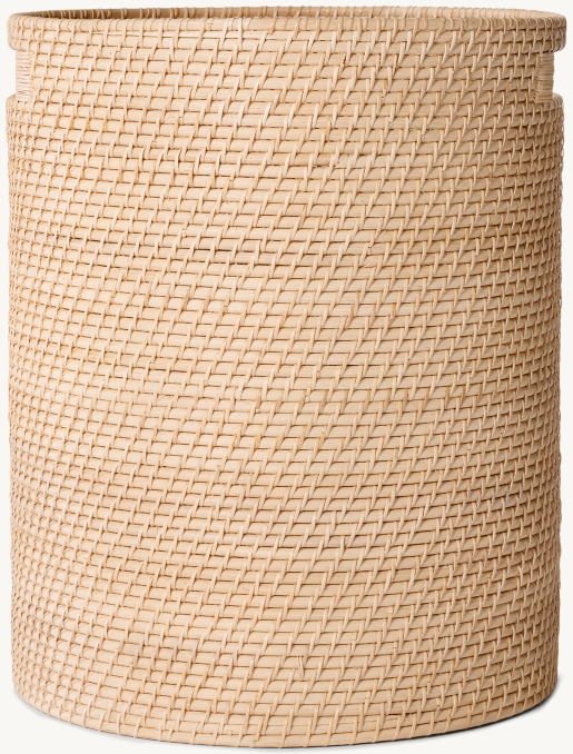 WOVEN RATTAN STORAGE HAMPER