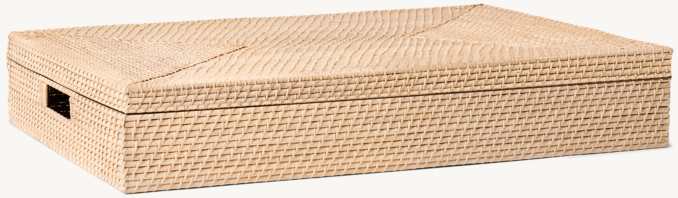 WOVEN RATTAN STORAGE UNDER BED BASKET