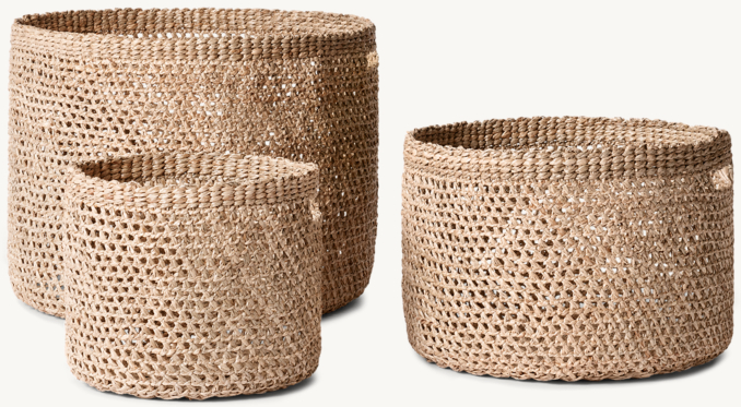 OPEN-WEAVE SEAGRASS BASKET