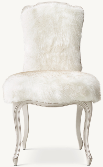 Sophie Exotic Faux Fur Desk Chair - Arctic White Mink