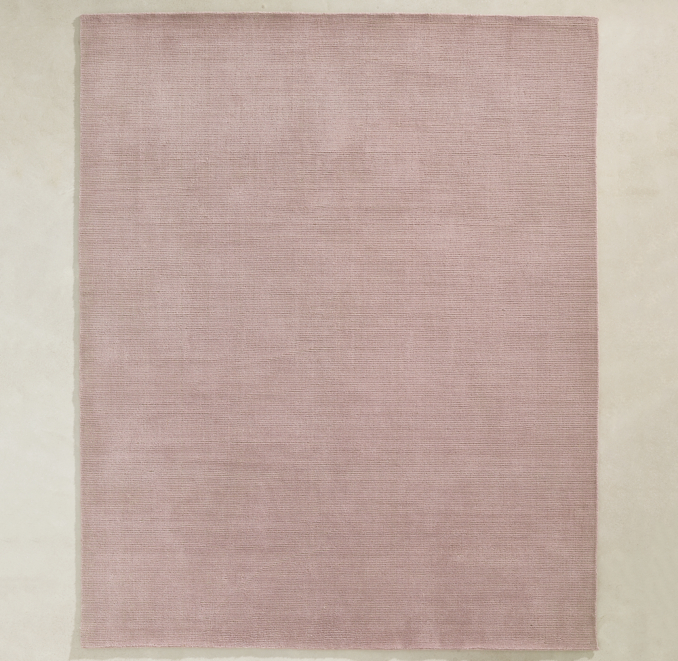 Overhead view of Distressed Wool Rug shown in Dusty Rose