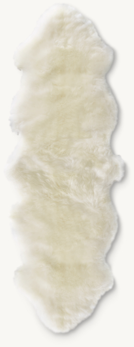 Overhead view of Natural Sheepskin Double Pelt shown in Ivory