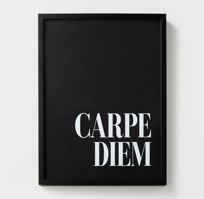 Front view of Black & White Quote Art - Carpe Diem 