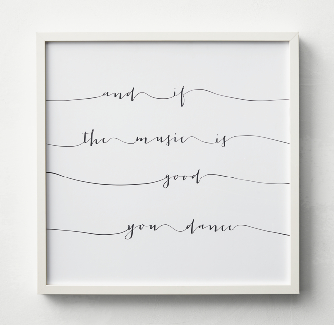 Front view of Lyrical Quote Art - Dance 