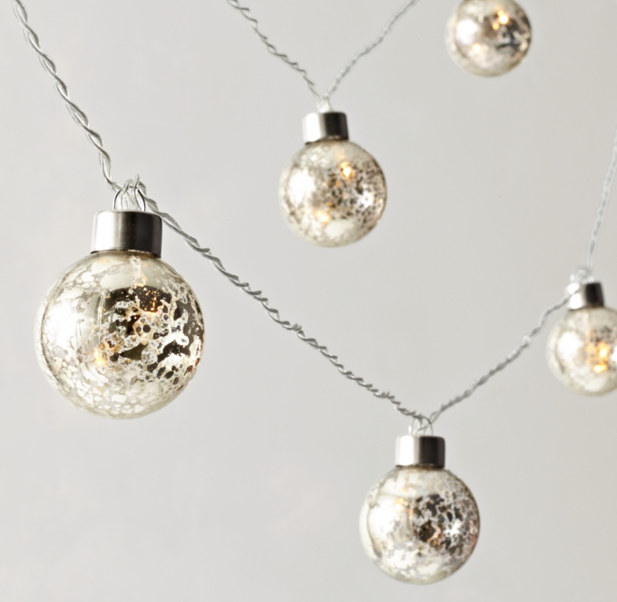 Mercury Glass Globe String Light RH TEEN