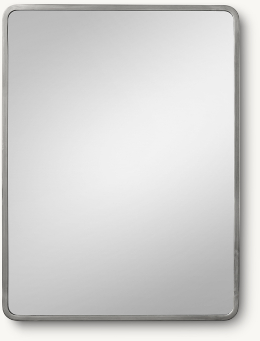 Front view of Minimalist Metal-Wrapped Dresser Mirror - Pewter shown in Pewter