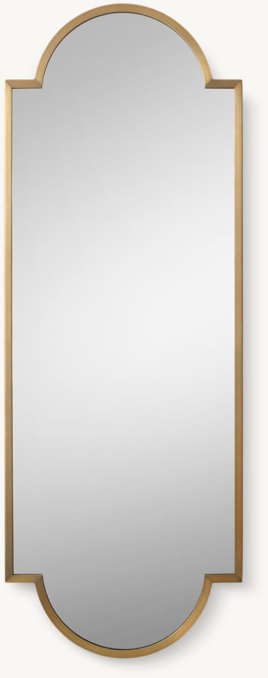 Front view of Minimalist Metal-Wrapped Quatrefoil Mirror - Brass shown in Brass