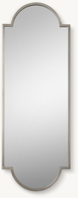Front view of Minimalist Metal-Wrapped Quatrefoil Mirror - Pewter shown in Pewter