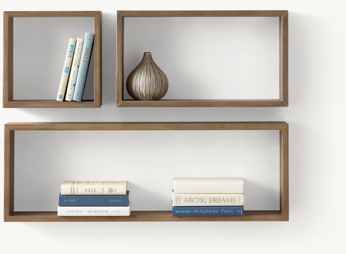 Rectangular Wood Curio Shelf - Natural