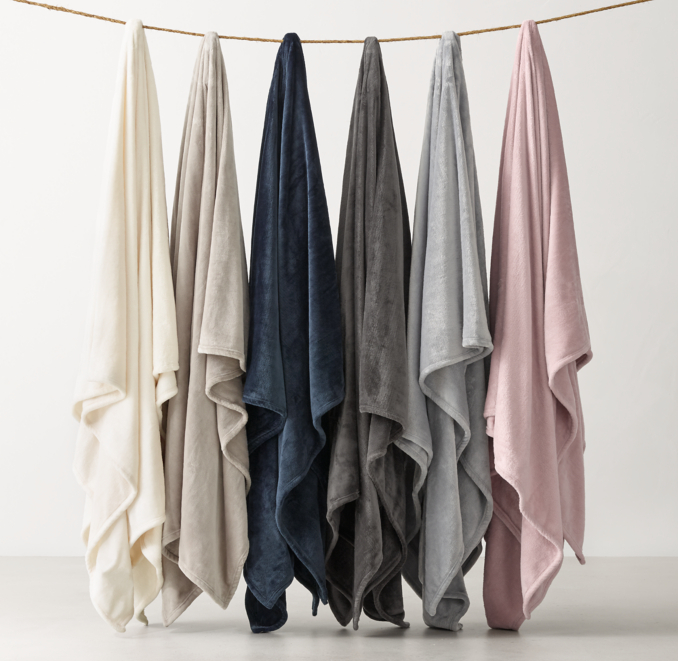 Front Stacked view of Luxury Plush Blanket shown in All 6 Colors