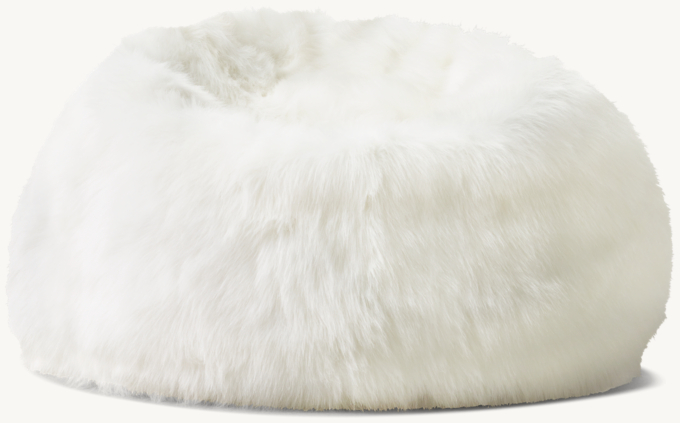 Kashmir Faux Fur Bean Bag - White