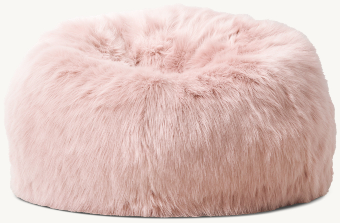 Kashmir Faux Fur Bean Bag - Dusty Rose | RH
