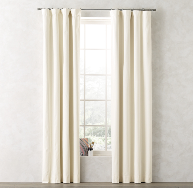 Restoration Hardware Cotton Canvas Drapery Curtain Panel White outlet 50