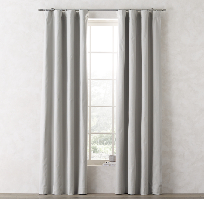 Front view of Linen-Cotton Blackout Drapery Panel shown in Mist
