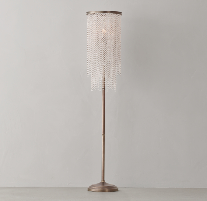 Athena Crystal Floor Lamp Aged Pewter Clear RH