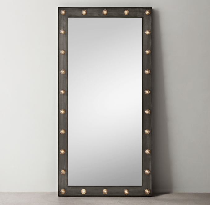 Illuminated Leaner Mirror Dark Steel RH