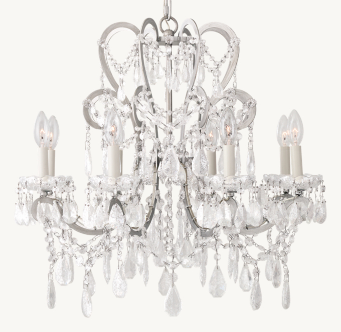 Manor Court Crystal 8-arm Chandelier - Antiqued Silver