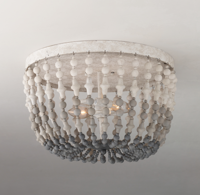 Front view of Taren Flushmount shown in Grey&White