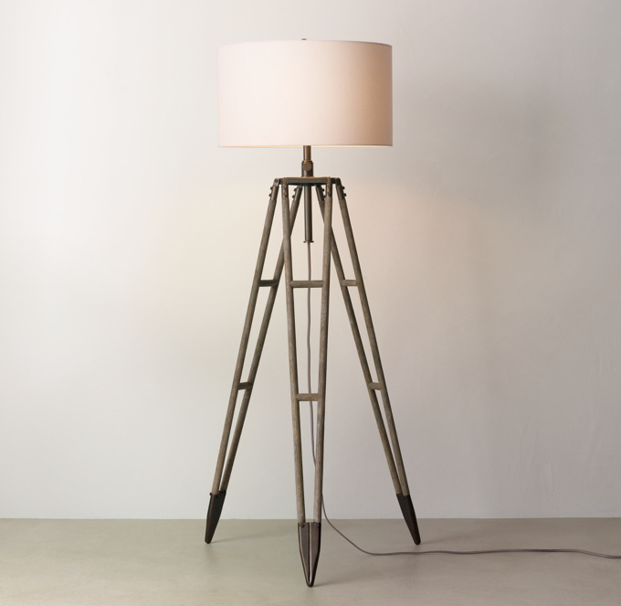 Vintage Surveyor s Tripod Floor Lamp Base RH