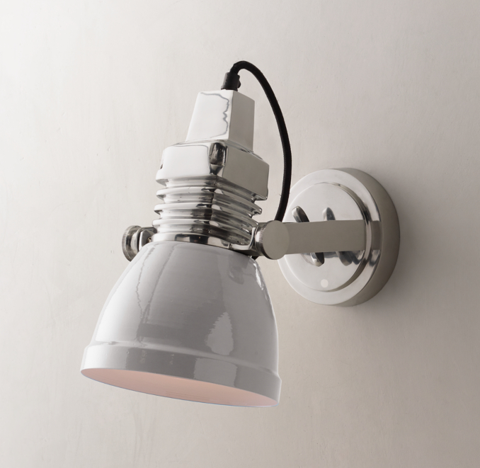 Three Quarter view of Silas Task Sconce - Grey shown in Grey
