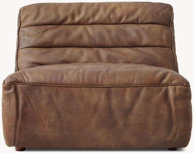 Front view of Chelsea Leather Lounger 