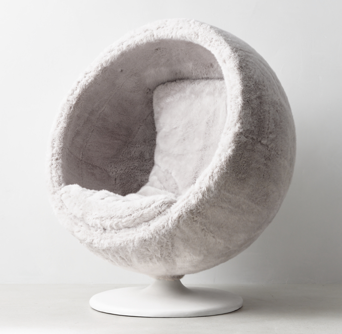 Restoration hardware store fur chair