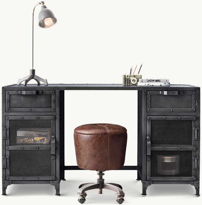 Front view of Hopper Storage Desk 