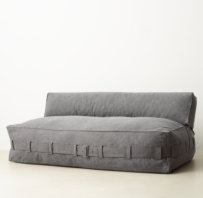 Three Quarter view of Cargo Lounge Loveseat - Grey 