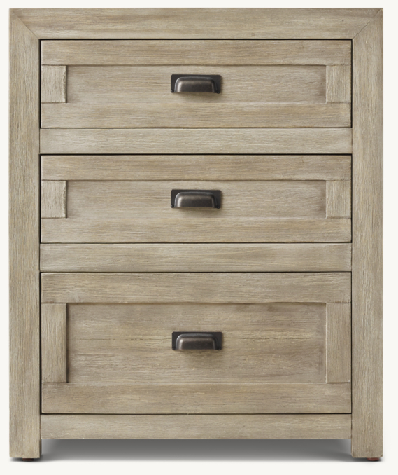 Front view of Keynes 3-Drawer Base 