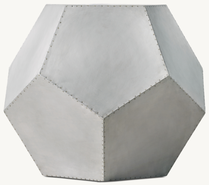 Front view of Polyhedron Side Table - Light Zinc 