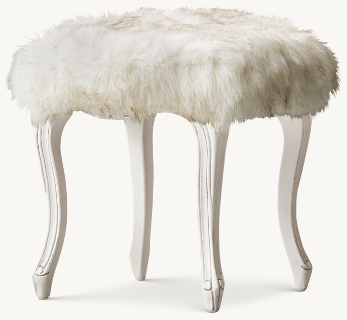 White fur stool sale