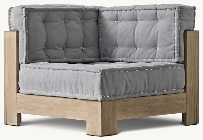 Three Quarter view of Callum Corner Chair - Sandwashed Grey 