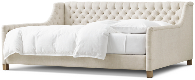 Three Quarter view of Devyn Tufted Daybed - Oak 