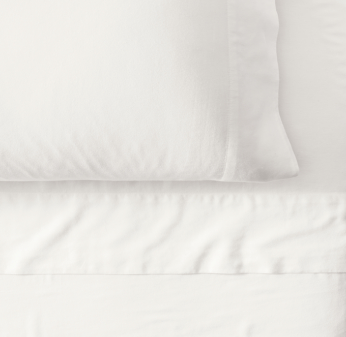 Overhead view of Garment-Washed Sateen Pillowcase 