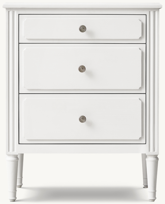 Front view of Maelin 3-Drawer Nightstand 