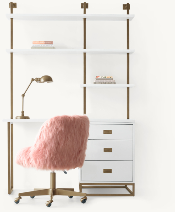 Front view of Avalon Single Desk With Shelving 