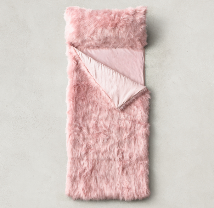 Kashmir Faux Fur Sleeping Bag Dusty Rose RH TEEN