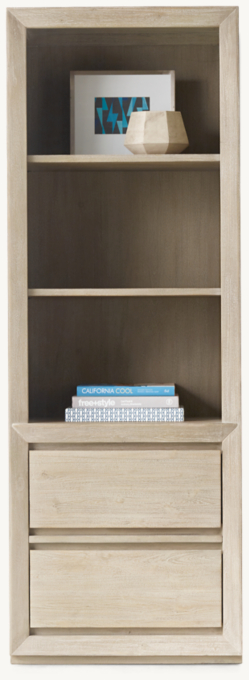 Front view of Callum Media Bookcase Tower 