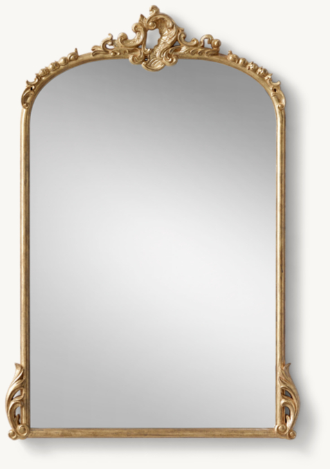 Antiqued Carved Wood Dresser Mirror - Gilt | RH TEEN