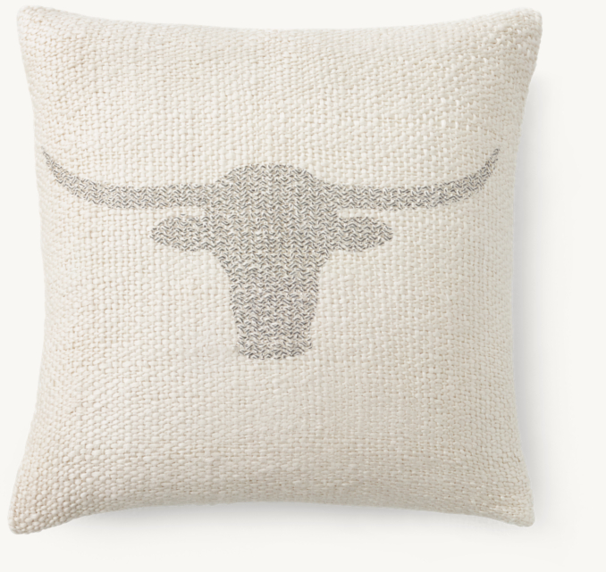 Overhead view of Longhorn Bouclé Pillow Cover & Insert
