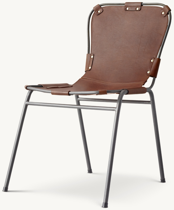 Three Quarter view of Cato Leather Desk Chair - Cocoa Brown 