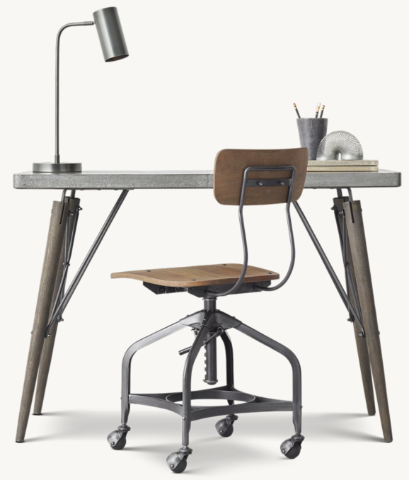 Front view of Tristan Industrial Metal Desk 