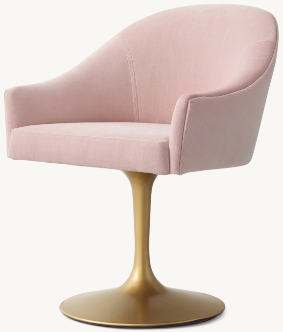 Sylvie Velvet Desk Chair Brass RH
