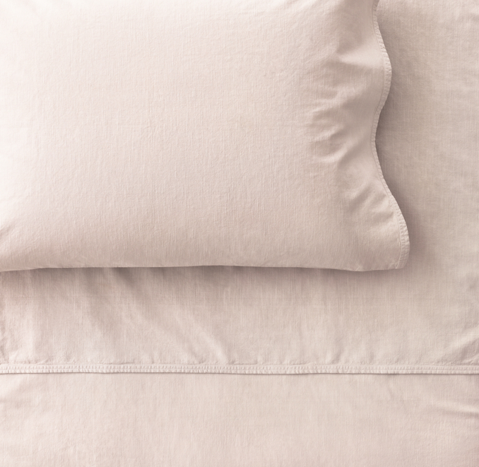 Overhead view of Vintage-Washed Cotton Pillowcase 