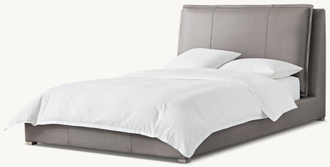 Three Quarter view of Sloane Leather Bed 